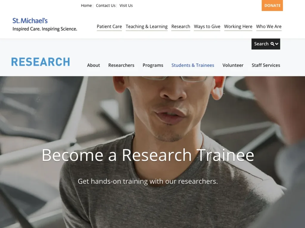 WordPress Web Development for St. Michael’s Hospital Research