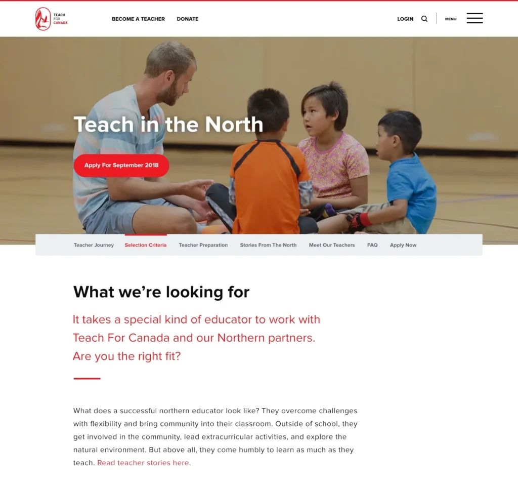 Web Development for Teach for Canada
